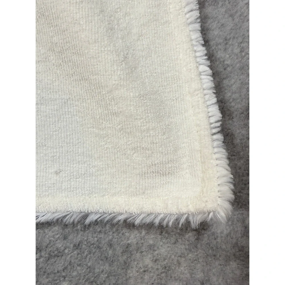 Pottery Barn Kids White Bunny Hooded Bath Towel Faux Fur Cotton Terry 34x23